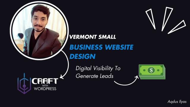 Logo and Text: On the left side, there’s a logo with the text “CRAFT WITH WORDPRESS,” suggesting a focus on using WordPress for website creation. Professionalism: In the center, there’s an obscured portrait of an individual wearing a suit, indicating professionalism. Service Offering: To the right, there are icons and text that read “Digital Visibility To Generate Leads,” along with an image of money, implying that the service aims to increase online presence and revenue for clients. Name: At the bottom right corner, the name “Aqdas Ilyas” appears, possibly indicating the designer or owner of this service.