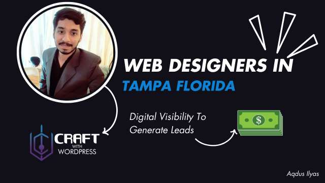 The overall message is that these web designers can enhance online visibility and drive business growth. The choice of Tampa, Florida as the location implies a local focus. The use of WordPress suggests that they specialize in this platform.