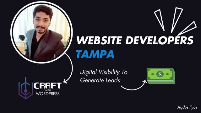 This advertisement for a website development service in Tampa effectively communicates its value proposition. The image features a serene ocean sunset as the backdrop, with a laptop screen displaying a website mockup. The messaging emphasizes increasing digital visibility and generating leads. By combining design, development, and marketing expertise, the service promises to enhance online presence and drive business growth.